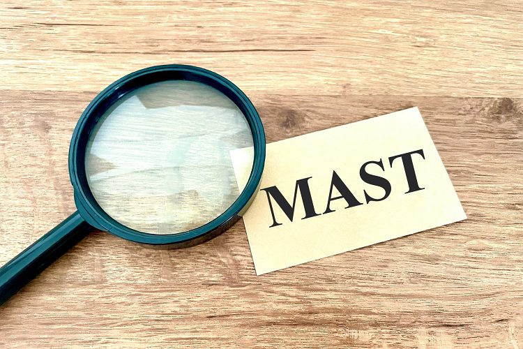 マストの文字と虫眼鏡