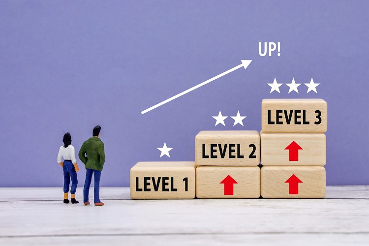 男女のレベルアップのイメージ