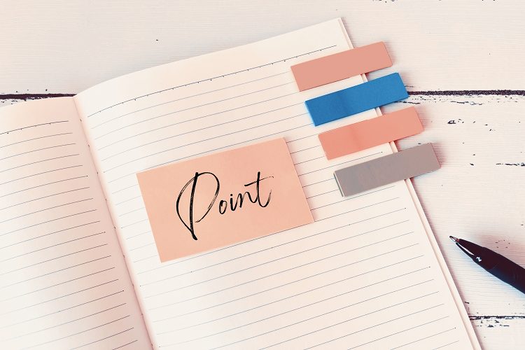 pointをノートにメモ